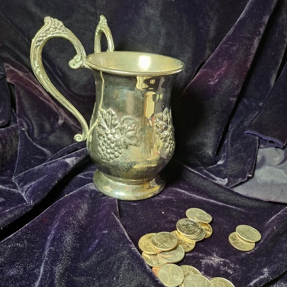 Silver Ornate Double-Handled Spoon Cup
